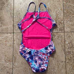 SPEEDO Multicolored Bright One Piece Practice Suit sz 10/36